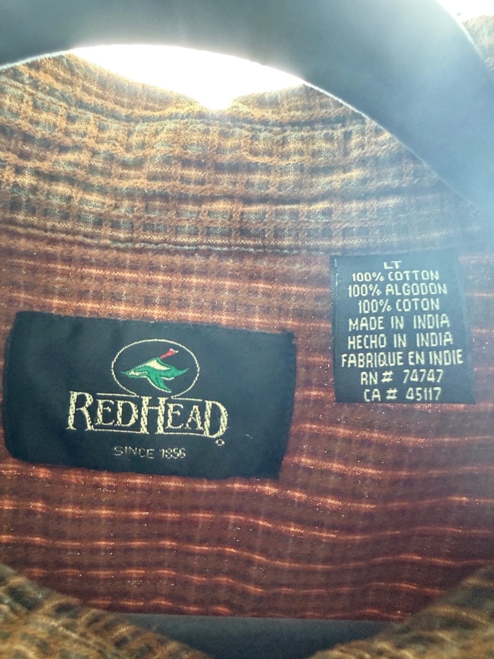 Redhead Men's Brown Plaid Button-Down Shirt - Picture 2 of 4